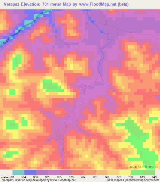 Verapaz,Nicaragua Elevation Map