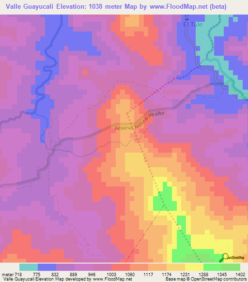 Valle Guayucali,Nicaragua Elevation Map
