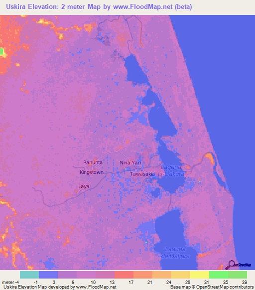 Uskira,Nicaragua Elevation Map