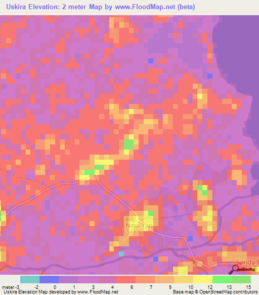 Uskira,Nicaragua Elevation Map