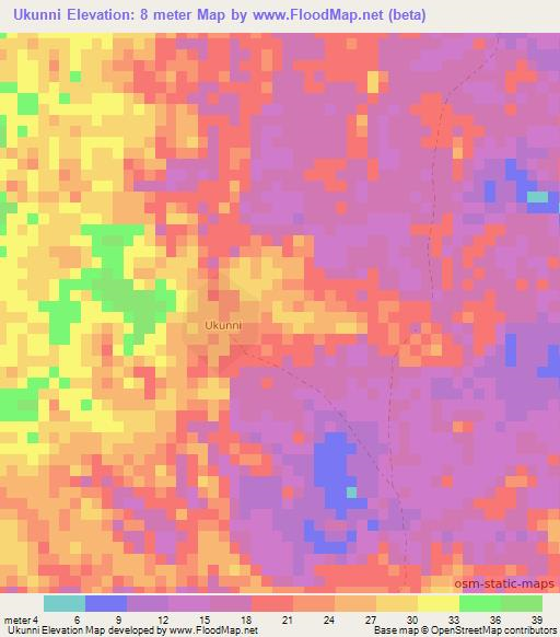 Ukunni,Nicaragua Elevation Map