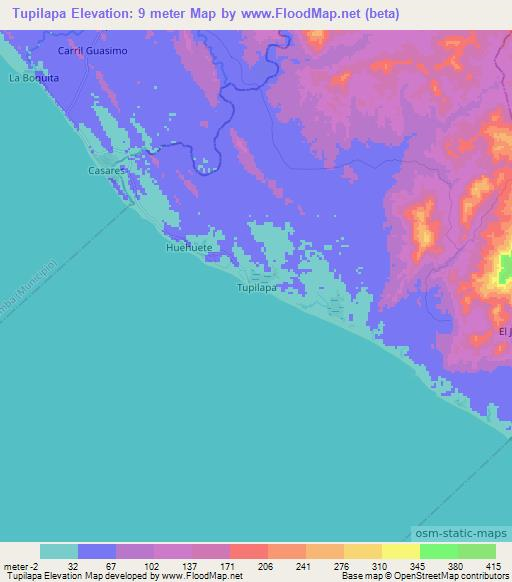 Tupilapa,Nicaragua Elevation Map