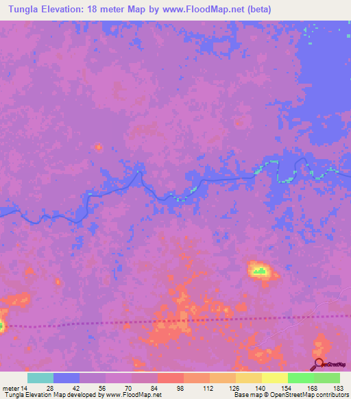 Tungla,Nicaragua Elevation Map
