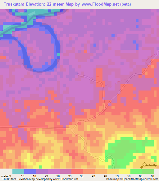 Truskutara,Nicaragua Elevation Map