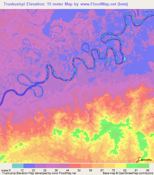 Truskusirpi,Nicaragua Elevation Map