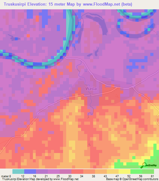 Truskusirpi,Nicaragua Elevation Map