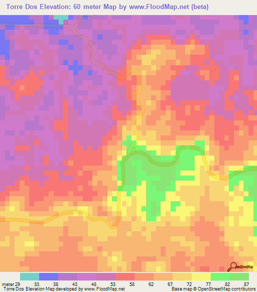 Torre Dos,Nicaragua Elevation Map