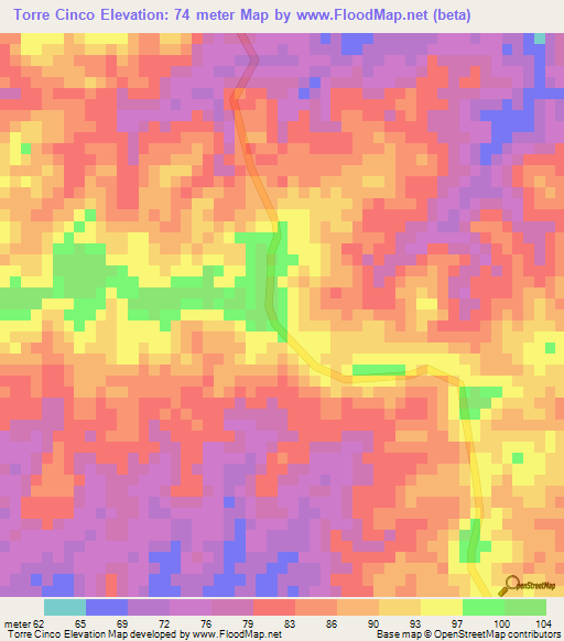 Torre Cinco,Nicaragua Elevation Map