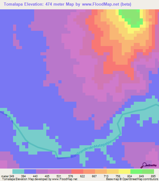 Tomalapa,Nicaragua Elevation Map
