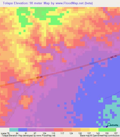 Tolapa,Nicaragua Elevation Map