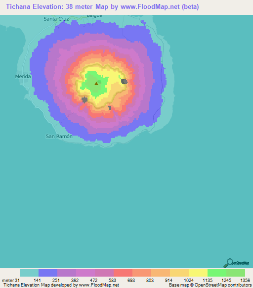 Tichana,Nicaragua Elevation Map