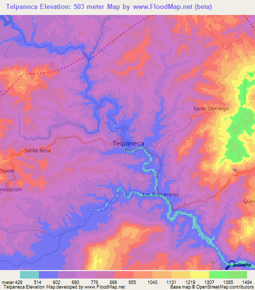 Telpaneca,Nicaragua Elevation Map