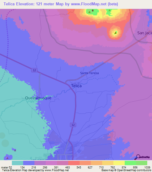 Telica,Nicaragua Elevation Map