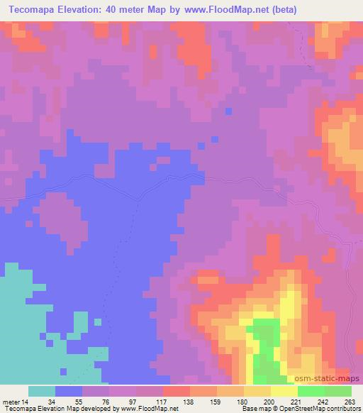 Tecomapa,Nicaragua Elevation Map