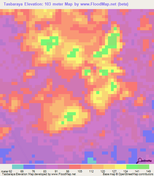 Tasbaraya,Nicaragua Elevation Map