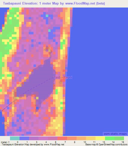 Tasbapauni,Nicaragua Elevation Map