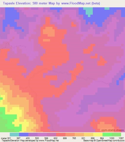 Tapasle,Nicaragua Elevation Map