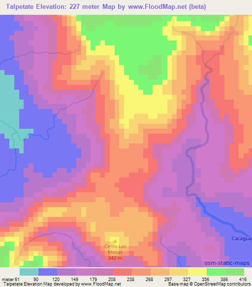 Talpetate,Nicaragua Elevation Map