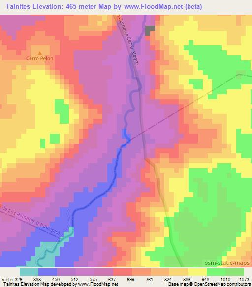 Talnites,Nicaragua Elevation Map