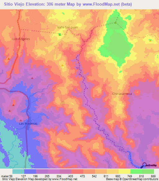 Sitio Viejo,Nicaragua Elevation Map