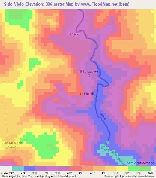 Sitio Viejo,Nicaragua Elevation Map