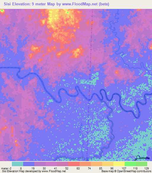Sisi,Nicaragua Elevation Map