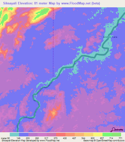 Siksayali,Nicaragua Elevation Map