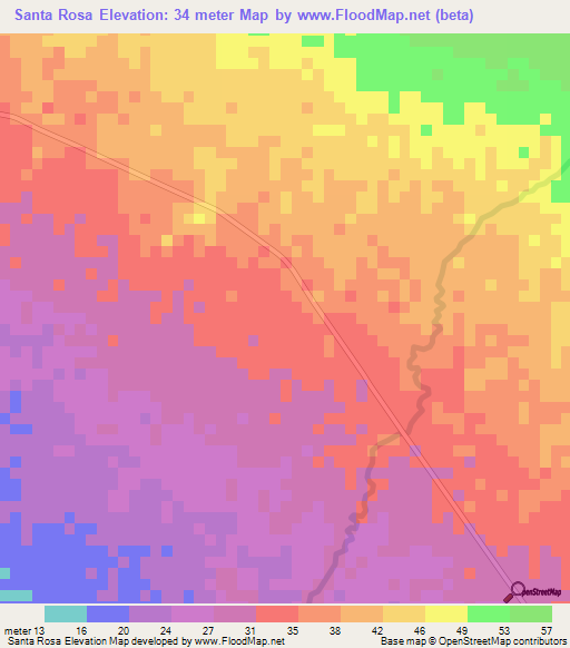 Santa Rosa,Nicaragua Elevation Map