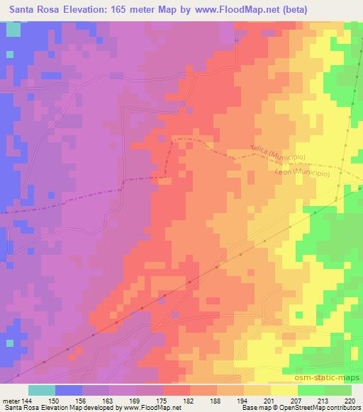 Santa Rosa,Nicaragua Elevation Map