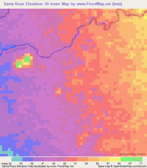 Santa Rosa,Nicaragua Elevation Map