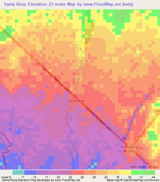 Santa Rosa,Nicaragua Elevation Map