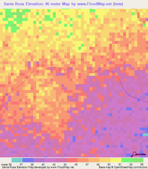 Santa Rosa,Nicaragua Elevation Map