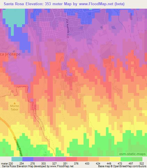 Santa Rosa,Nicaragua Elevation Map