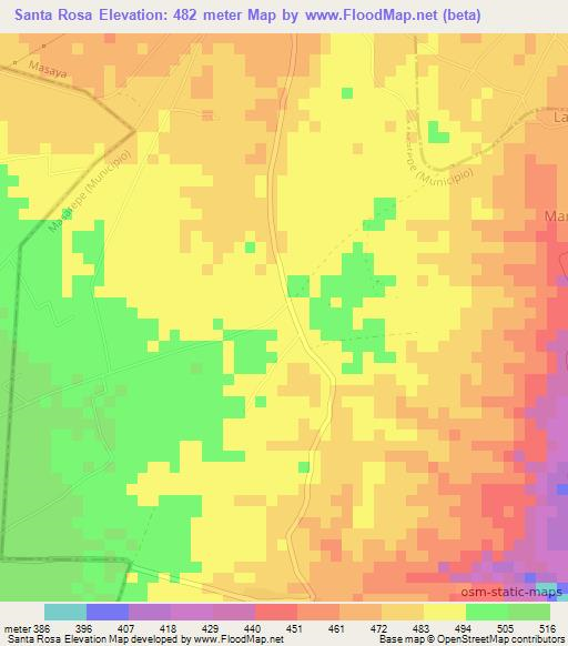 Santa Rosa,Nicaragua Elevation Map