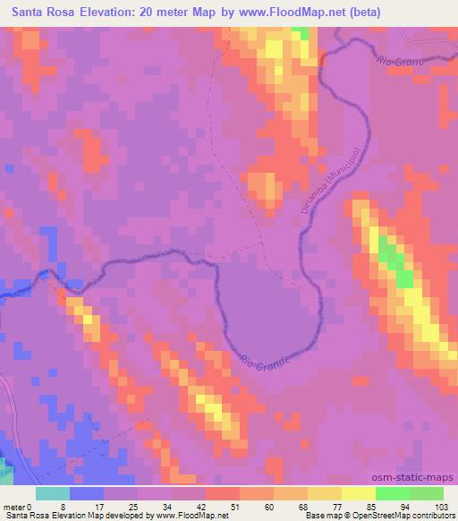 Santa Rosa,Nicaragua Elevation Map