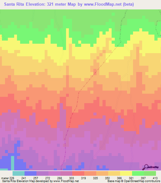 Santa Rita,Nicaragua Elevation Map