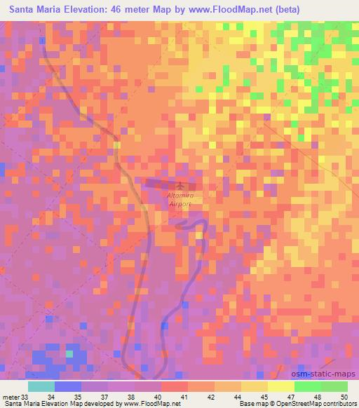 Santa Maria,Nicaragua Elevation Map