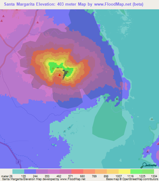 Santa Margarita,Nicaragua Elevation Map