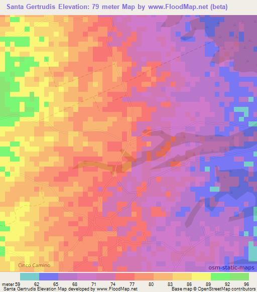 Santa Gertrudis,Nicaragua Elevation Map