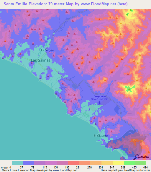 Santa Emilia,Nicaragua Elevation Map