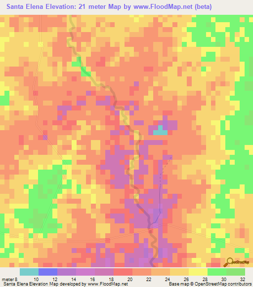 Santa Elena,Nicaragua Elevation Map