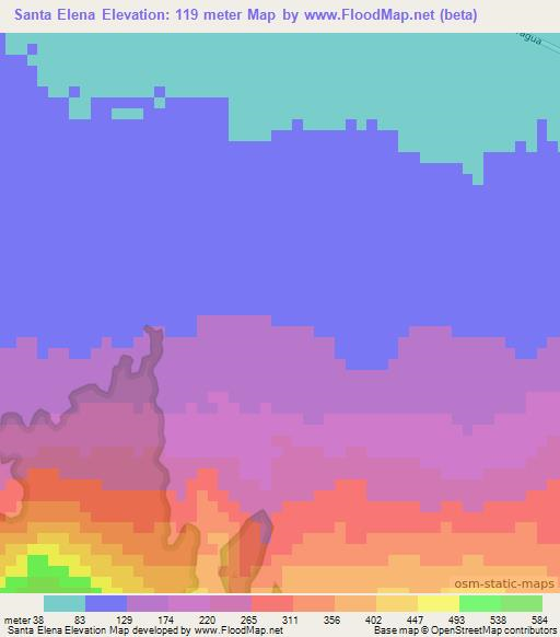 Santa Elena,Nicaragua Elevation Map