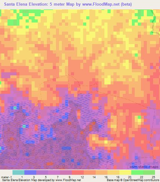 Santa Elena,Nicaragua Elevation Map
