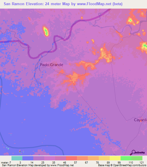 San Ramon,Nicaragua Elevation Map