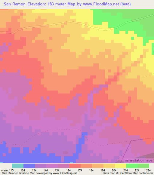 San Ramon,Nicaragua Elevation Map