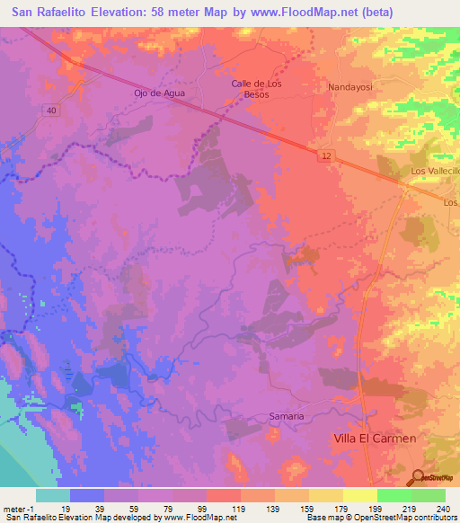 San Rafaelito,Nicaragua Elevation Map