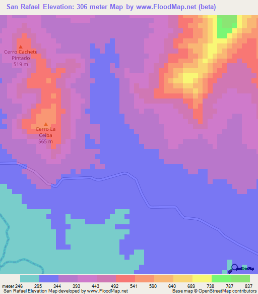 San Rafael,Nicaragua Elevation Map