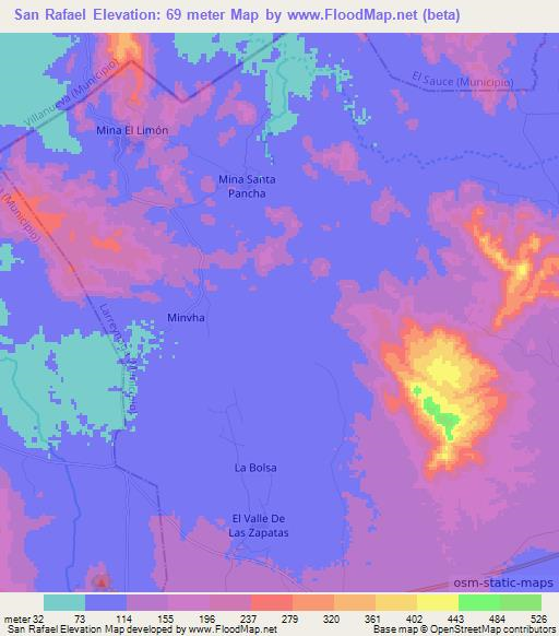 San Rafael,Nicaragua Elevation Map