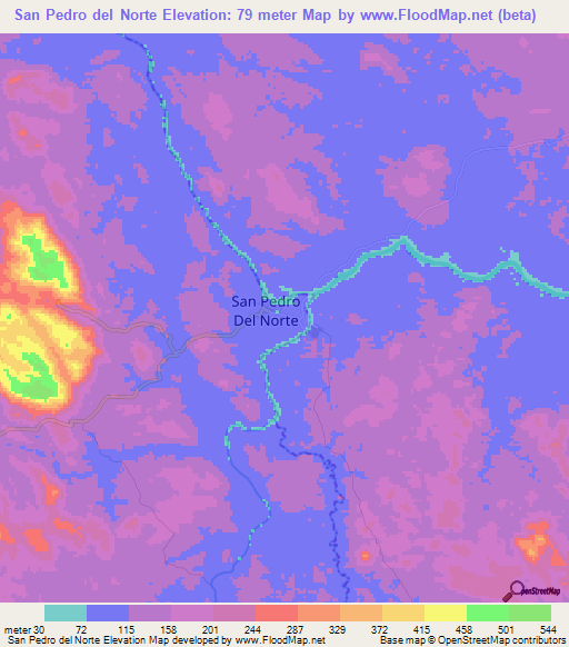 San Pedro del Norte,Nicaragua Elevation Map
