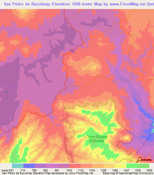 San Pedro de Buculmay,Nicaragua Elevation Map
